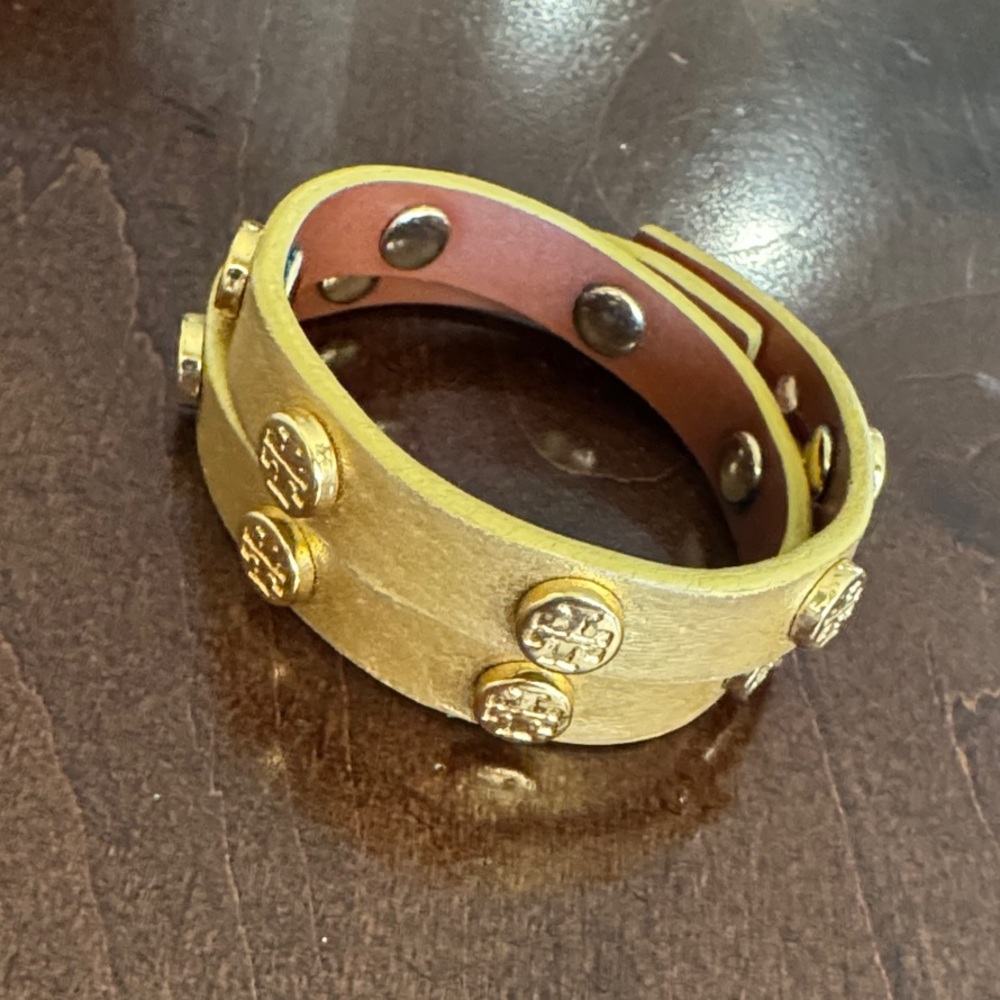 Tory Burch Gold-Tone Stud Button Wrap Bracelet